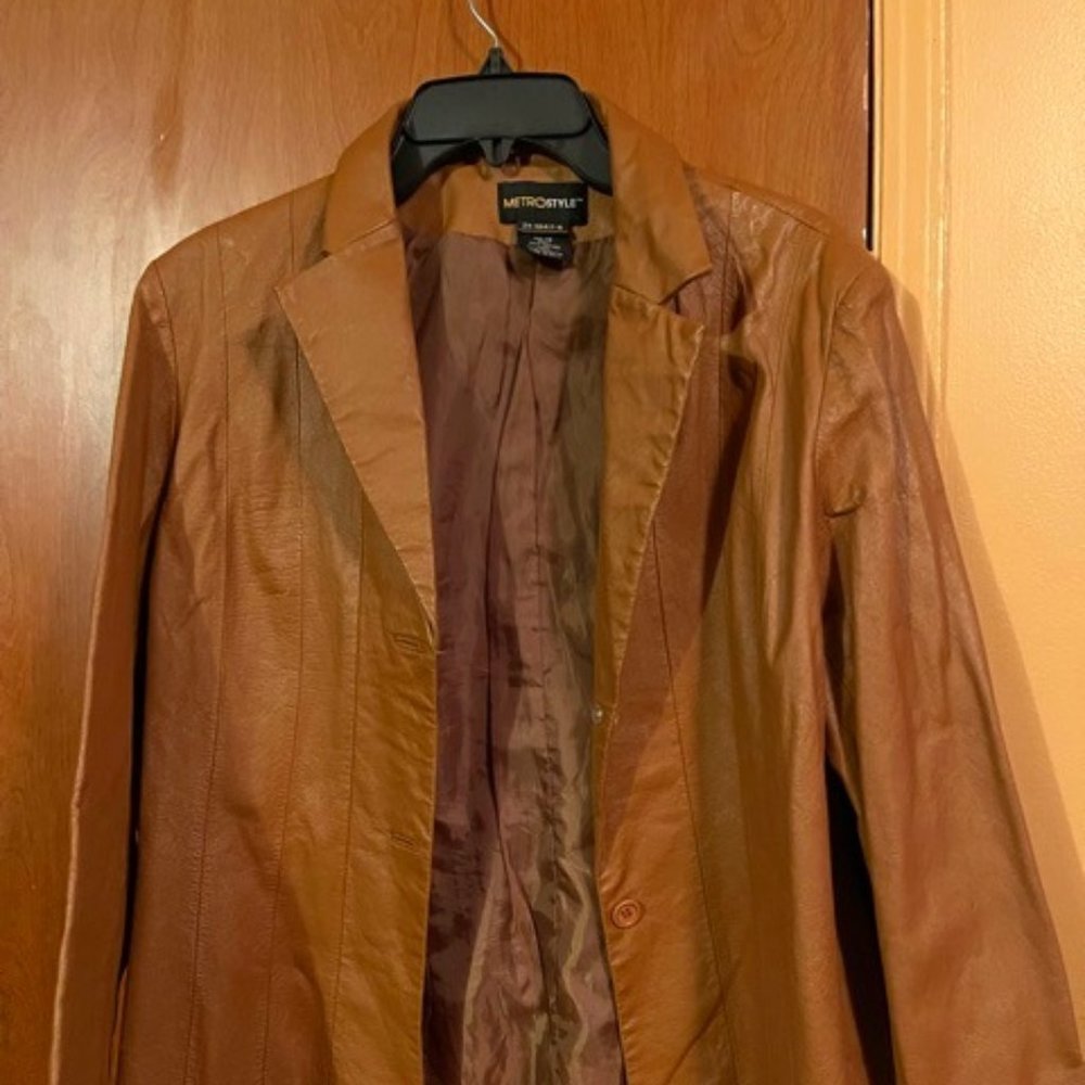 MetroStyle, 100% Dark Tan Leather, Size 14